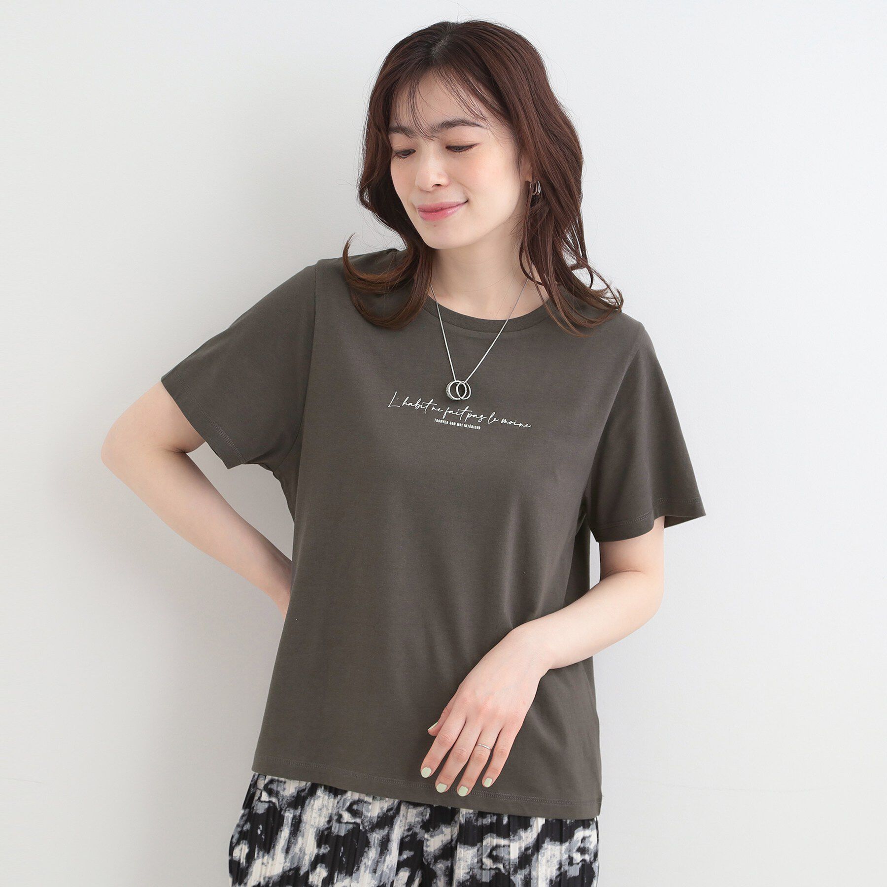 SHOO･LA･RUE「【S-LL/プチプラ/柄が選べる】上品プリントTシャツ」|Tシャツ・カットソー|