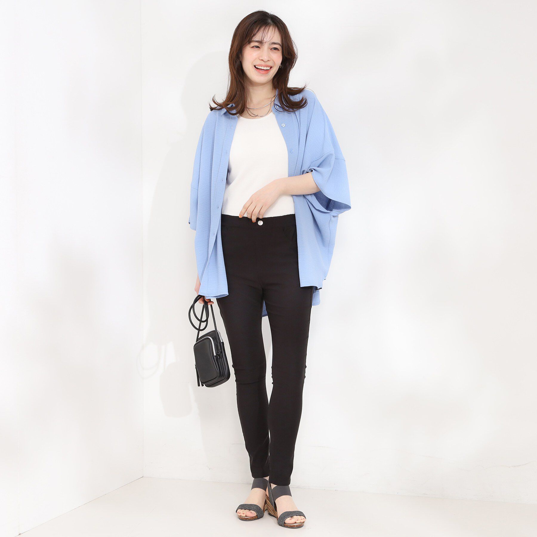 SHOO･LA･RUE「【ひんやり/洗濯機可/S-LL】楽なのに見た目きれい　スキニーパンツ」|その他|