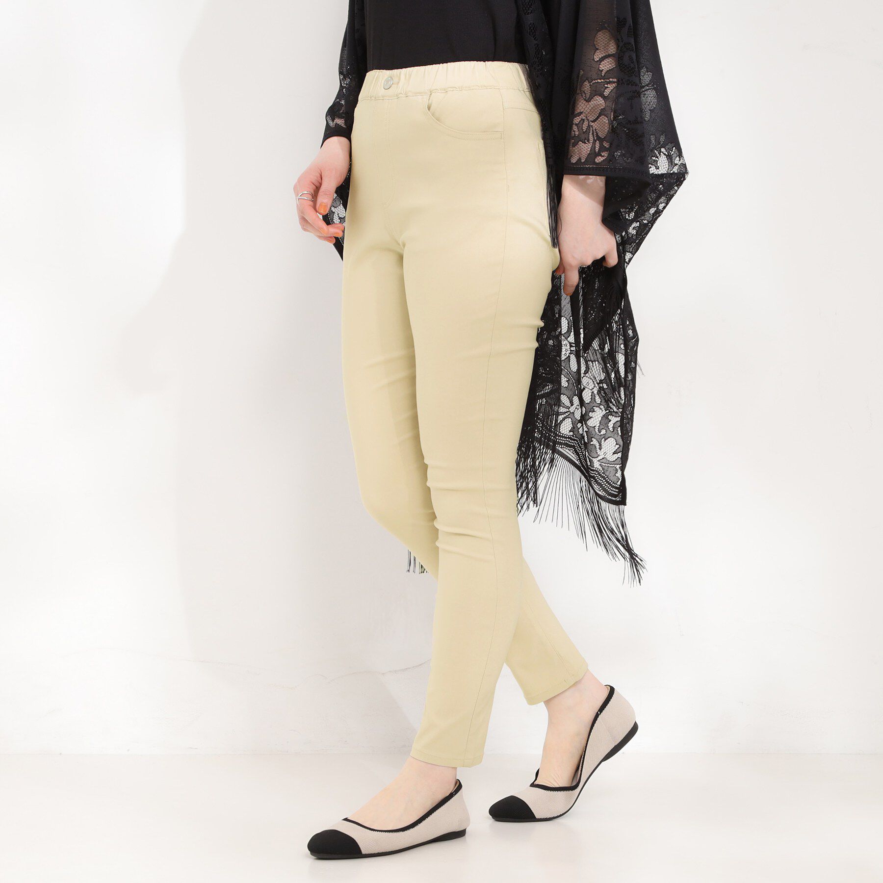 SHOO･LA･RUE「【ひんやり/洗濯機可/S-LL】楽なのに見た目きれい　スキニーパンツ」|その他|