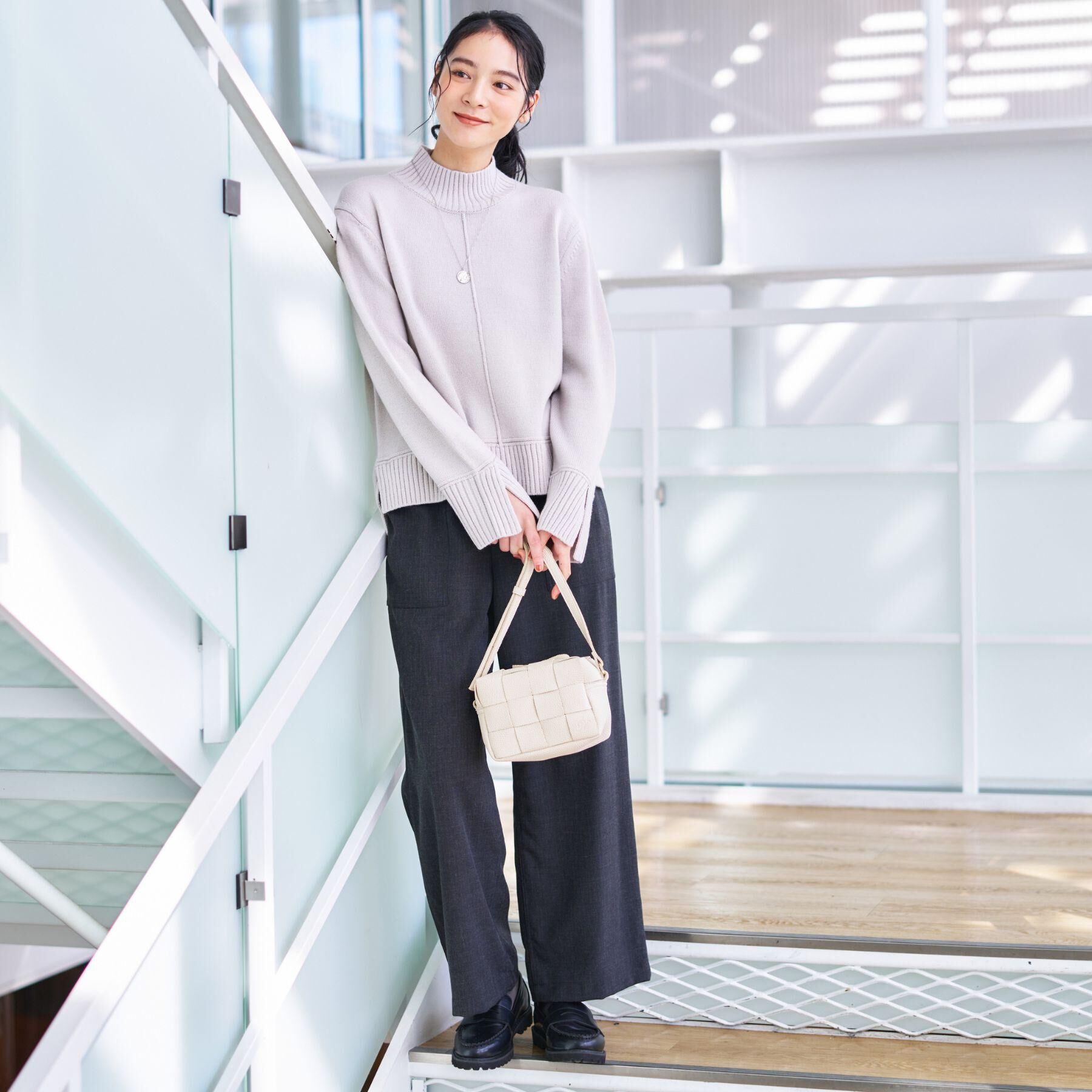 Dessin「【洗える】センタータックラインハイネックニット」|ニット・セーター|