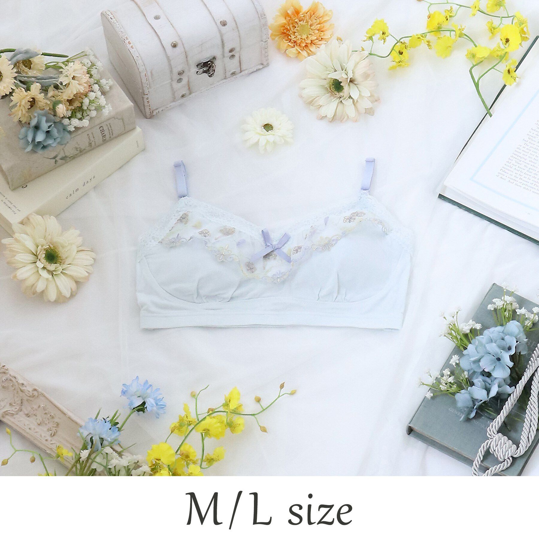 Risa Magli「マロウ おやすみブラ」|インナー|ブルー(092)