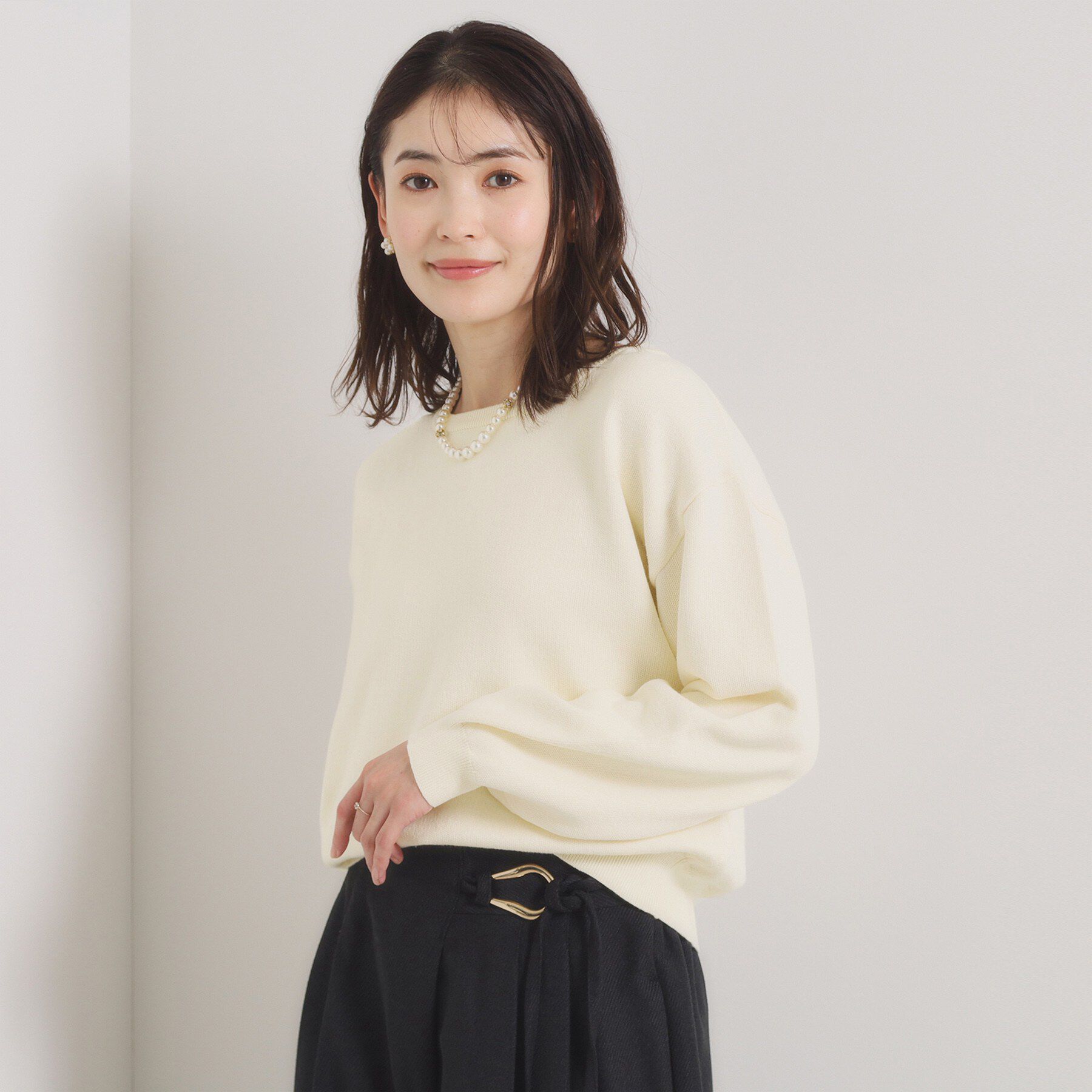 ITS&rsquo;DEMO「【洗濯機OK】スウェットライクニット」|ニット・セーター|