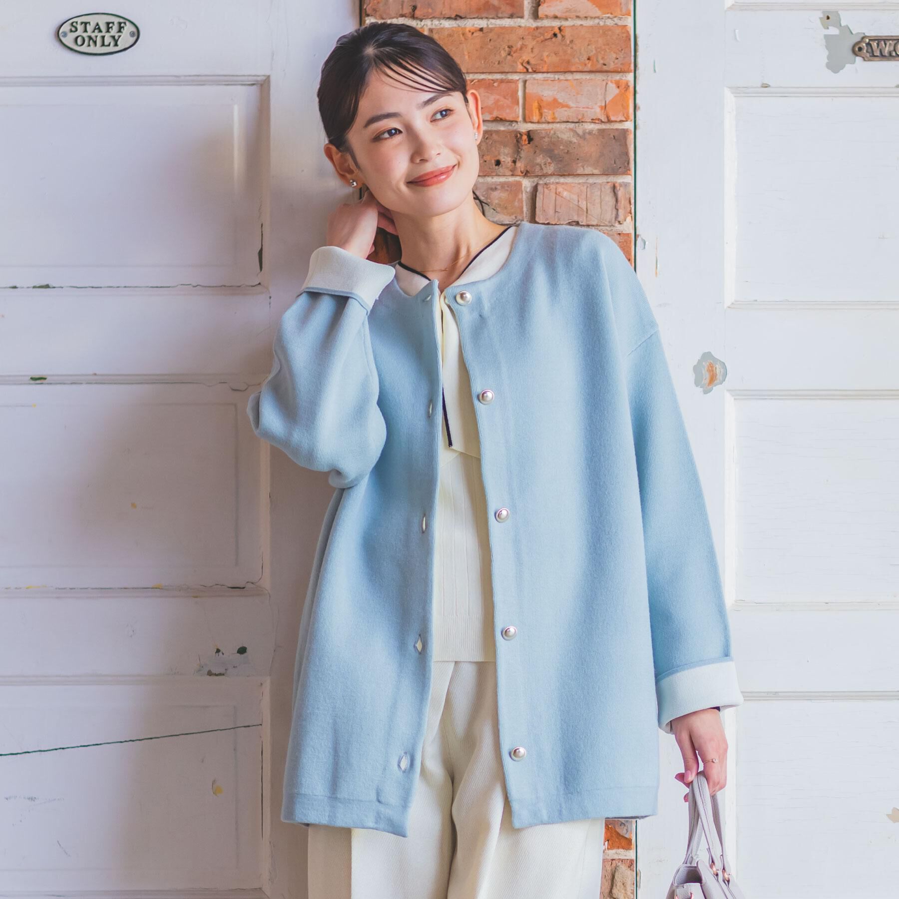 ITS&rsquo;DEMO「【手洗い可】Wフェイスニットコーディガン」|カーディガン|