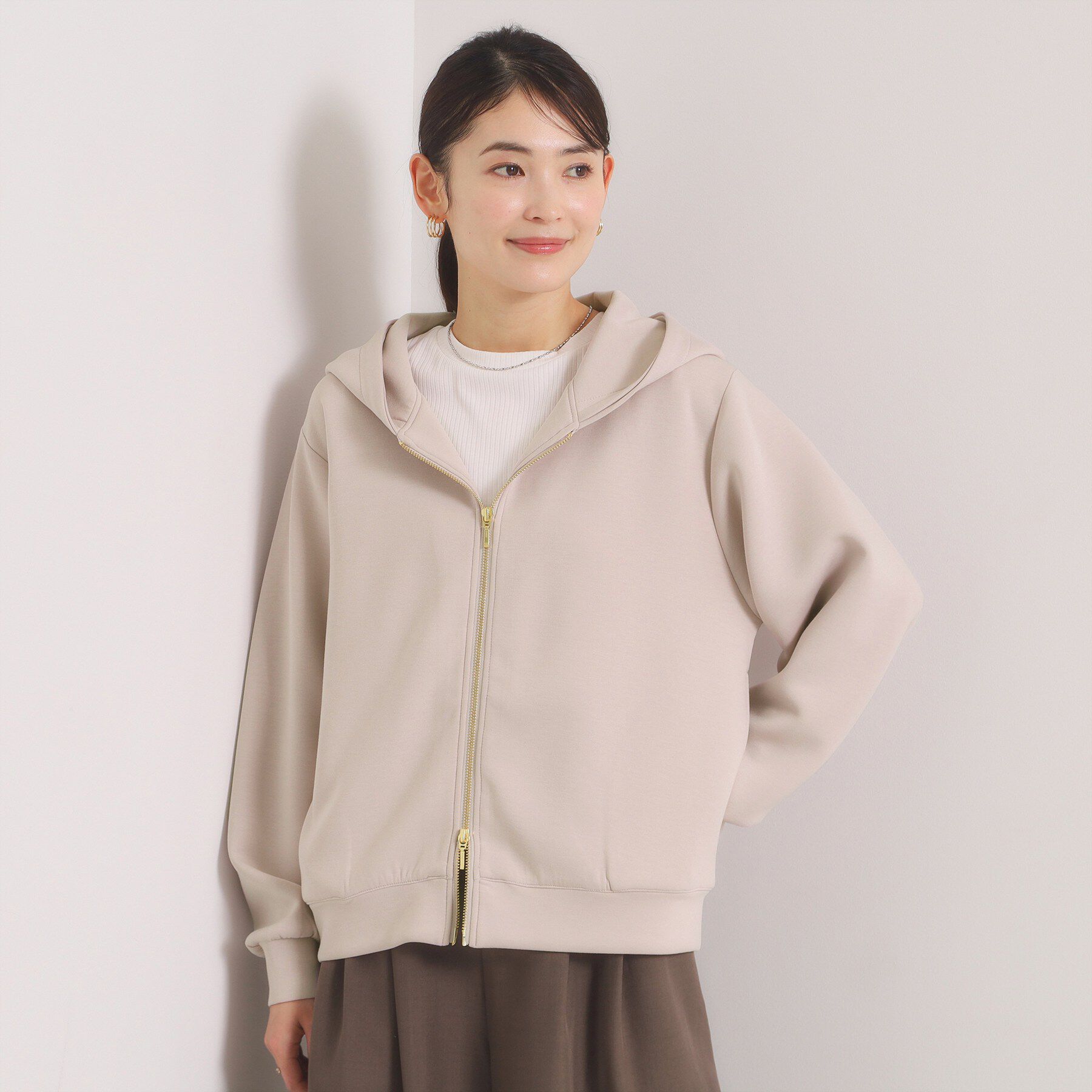 ITS&rsquo;DEMO「【花粉防止／洗濯機OK】ダンボールパーカー」|パーカー|グレージュ(050)