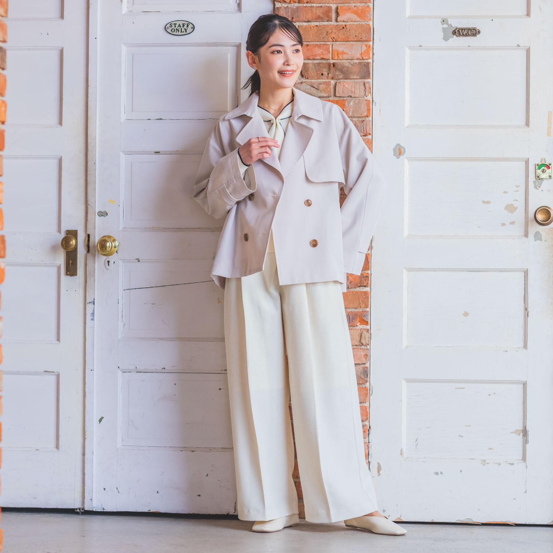 ITS&rsquo;DEMO「【撥水／花粉防止／手洗い可】ショートトレンチコート」|トレンチコート|