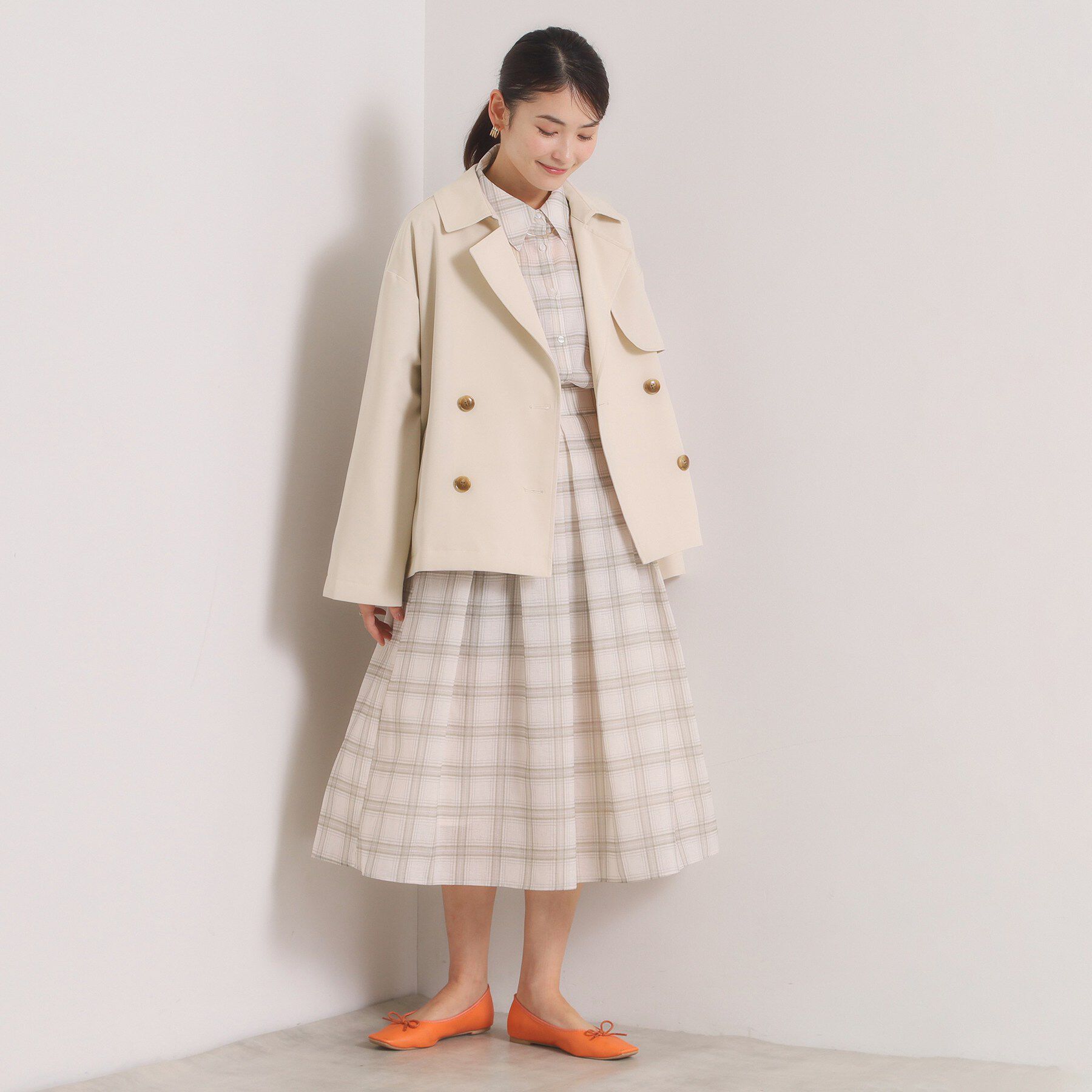 ITS&rsquo;DEMO「【撥水／花粉防止／手洗い可】ショートトレンチコート」|トレンチコート|