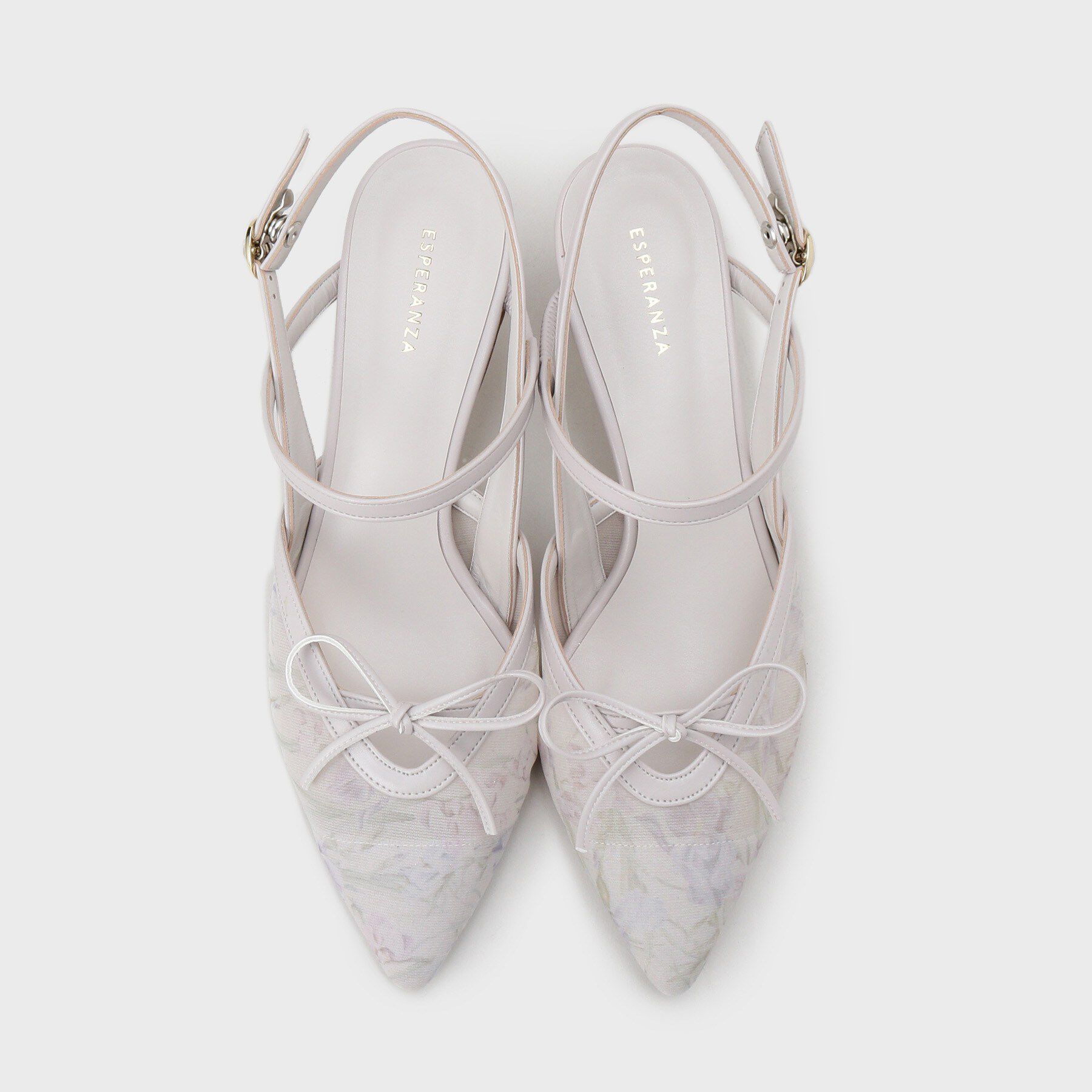 ESPERANZA「チュールリボンバックストラップパンプス」|パンプス|
