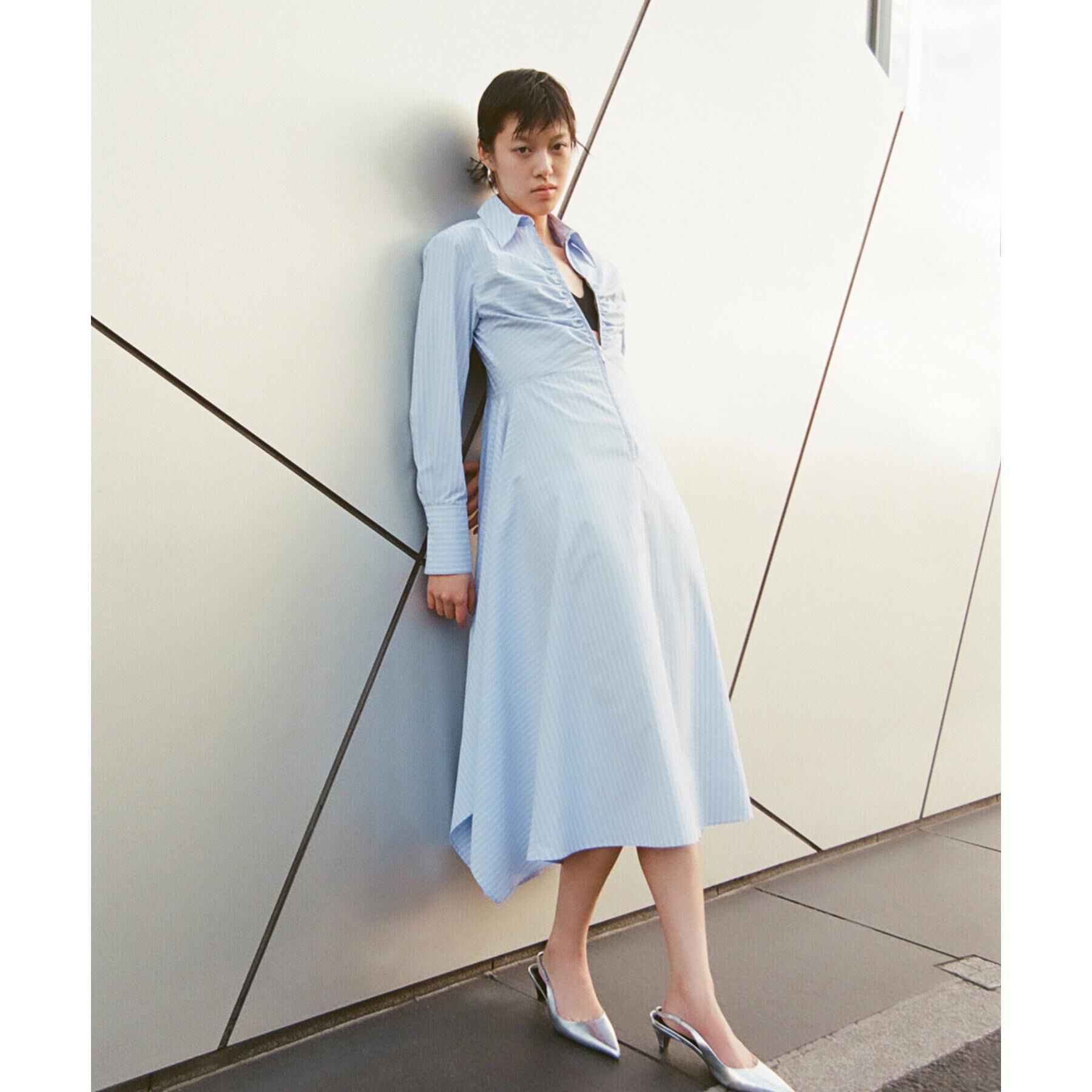 CODE A「stripe shirt dress」|ワンピース|