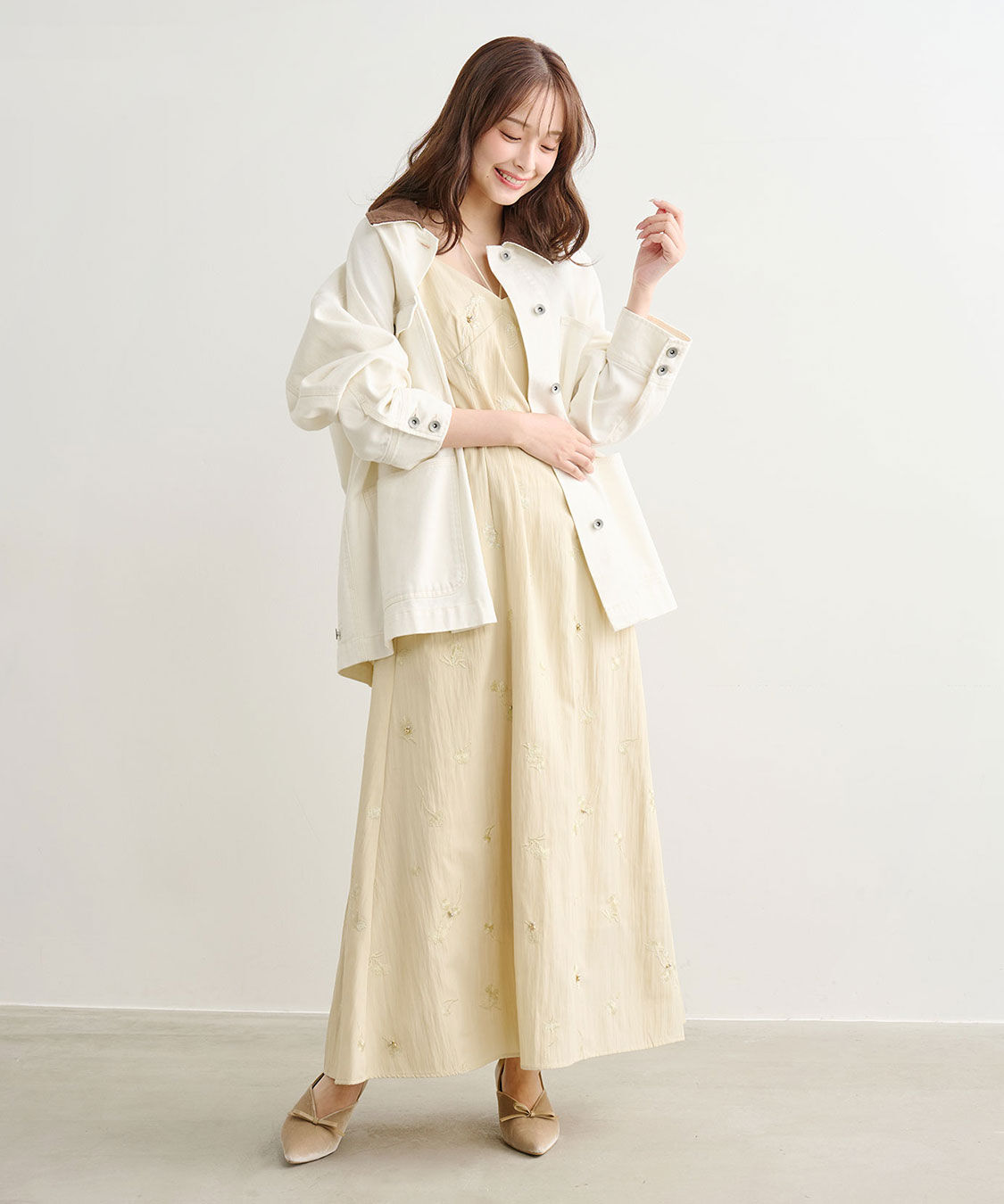 COCO DEAL「フラワー刺繍キャミワンピース」|ワンピース|