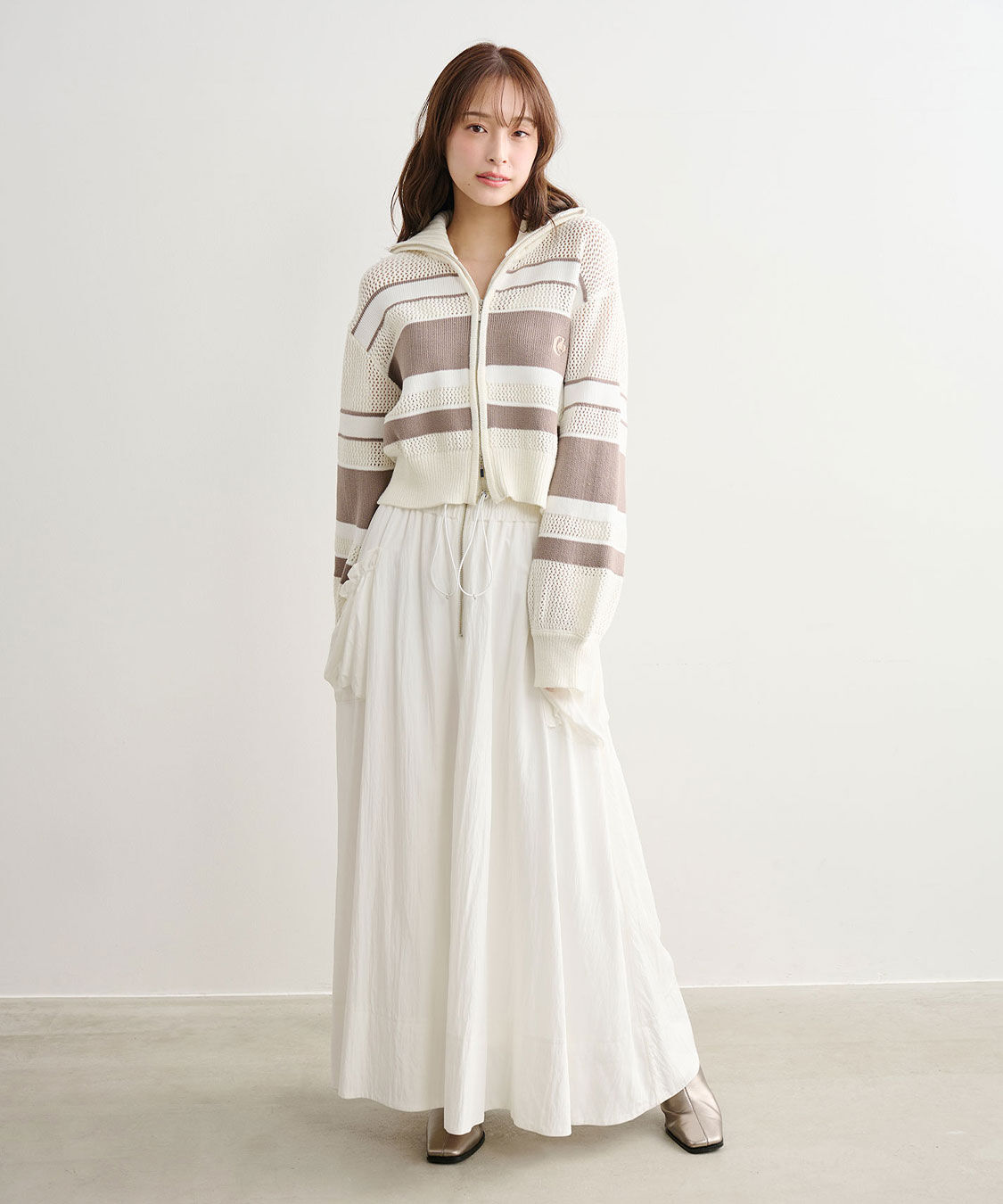 COCO DEAL「トラックジャケット風ニットブルゾン」|ニット・セーター|