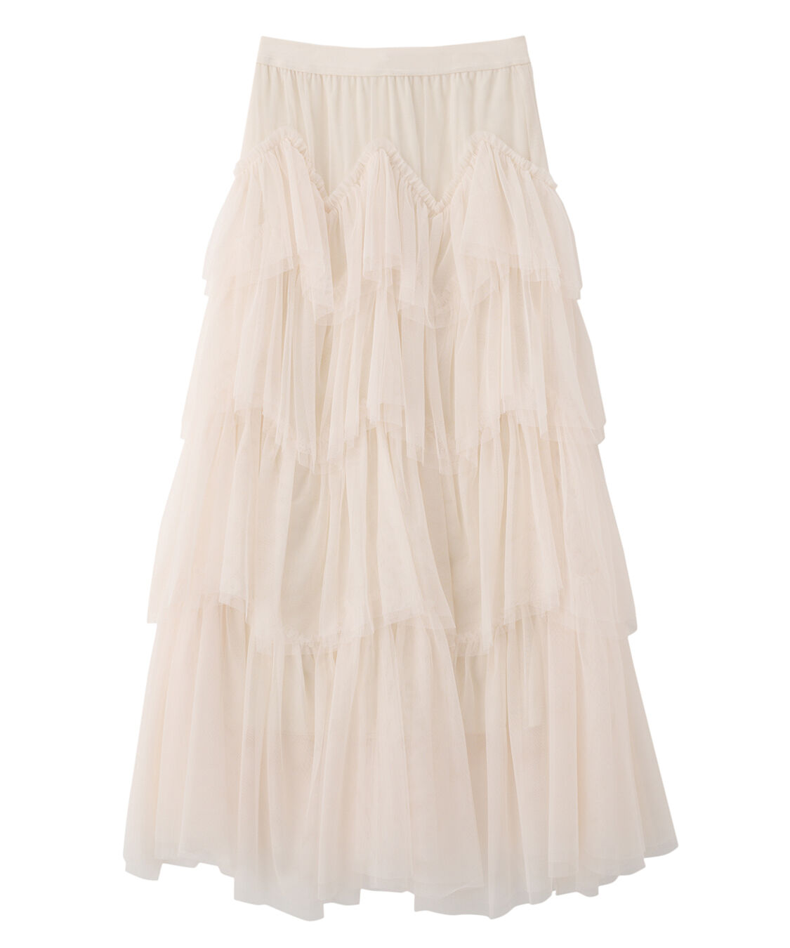 COCO DEAL「ジグザグティアードチュールスカート」|スカート|