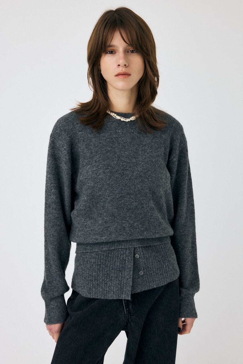 MOUSSY「MULTIWAY KNIT セットアップ」|ニット・セーター|GRY