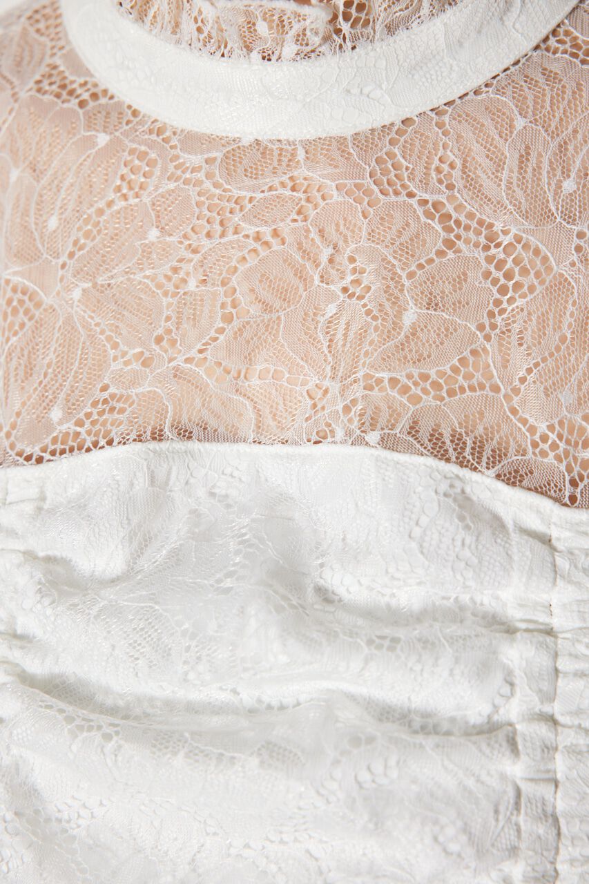 rienda「コルセット風シャーリングレースブラウス」|シャツ・ブラウス|