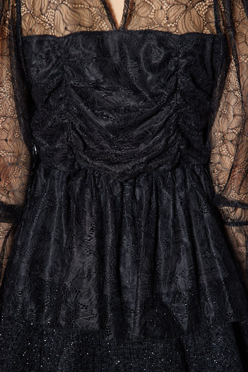 rienda「コルセット風シャーリングレースブラウス」|シャツ・ブラウス|