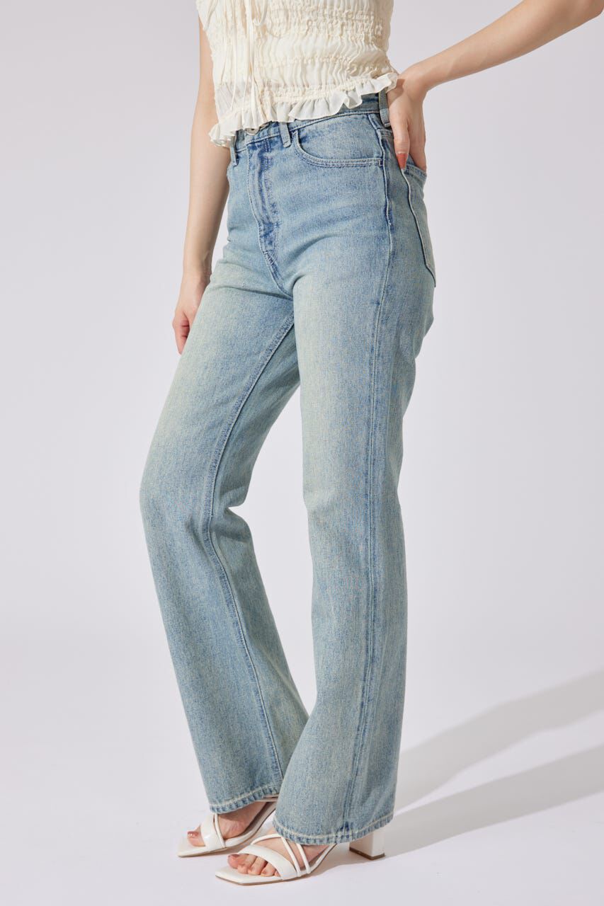 rienda「Shapely Makeジャストウエストデニムパンツ」|デニム|