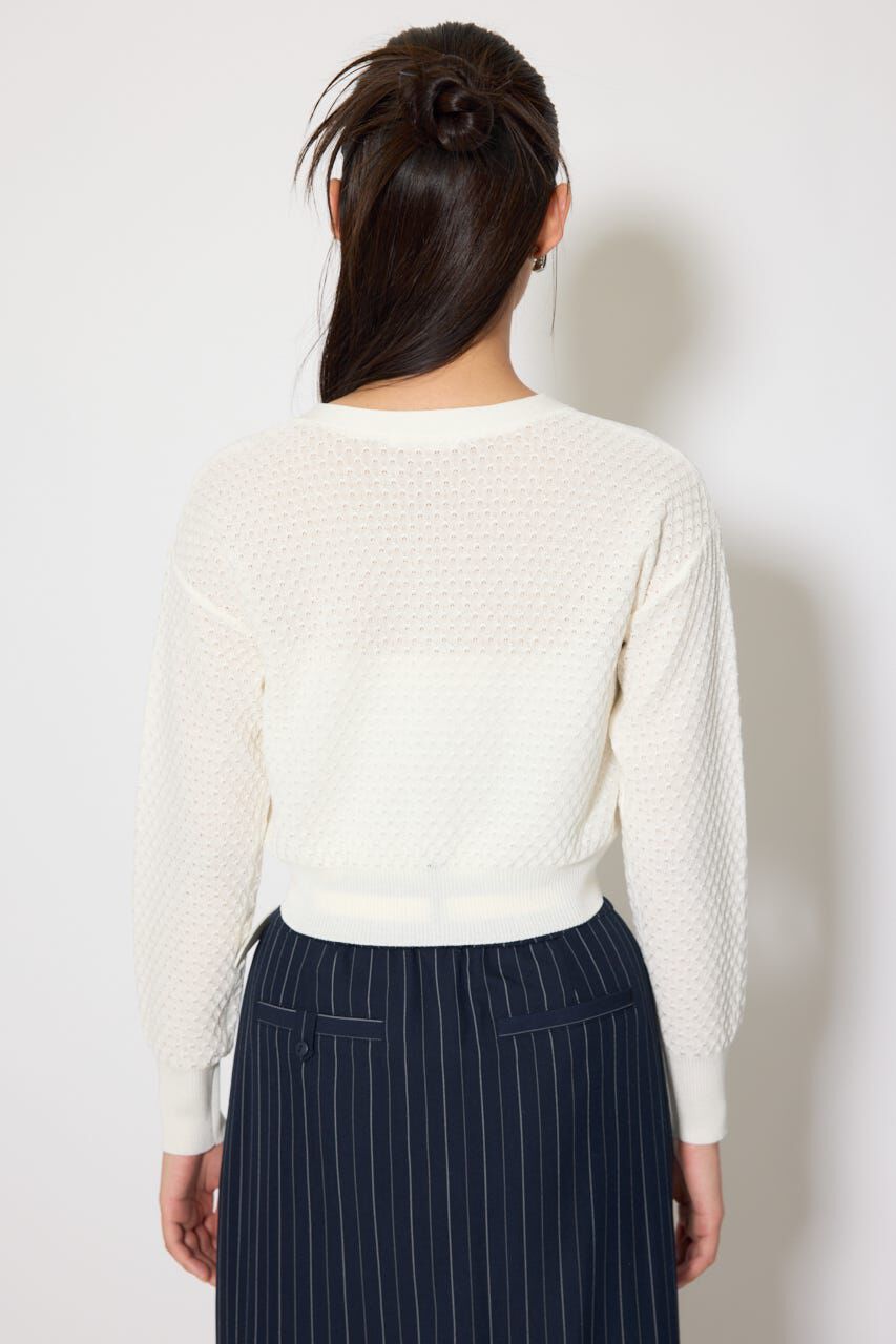 rienda「柄編みシアーカーディガン」|カーディガン|