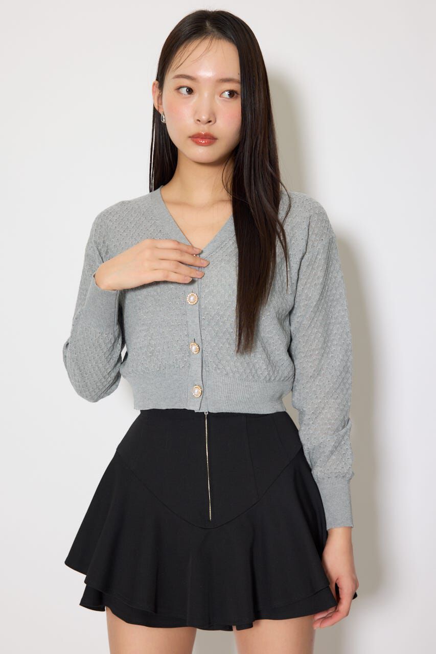 rienda「柄編みシアーカーディガン」|カーディガン|