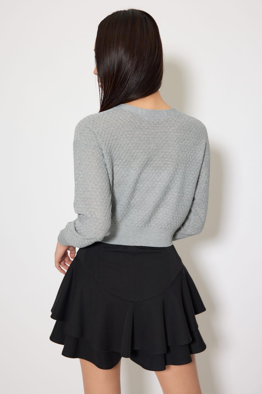 rienda「柄編みシアーカーディガン」|カーディガン|