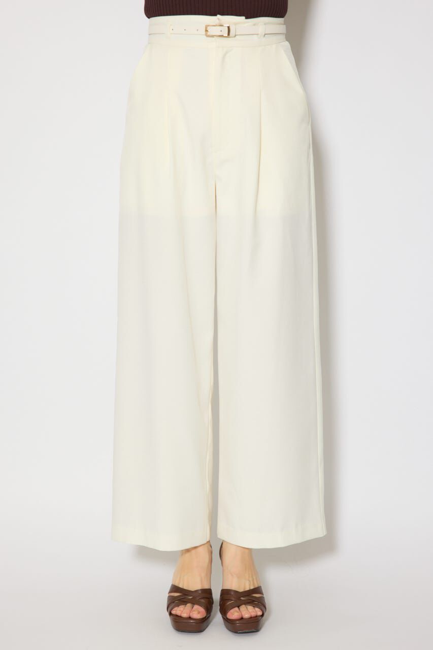 rienda「ベルト付き美ラインジャストウエストパンツ」|その他|