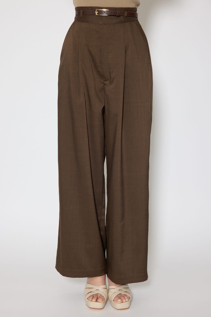 rienda「ベルト付き美ラインジャストウエストパンツ」|その他|