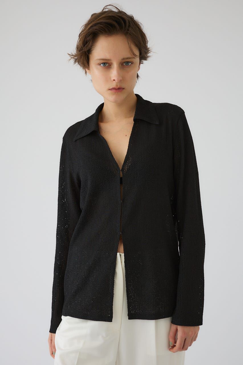 RIM.ARK 「Sheer lace hook tops」|シャツ・ブラウス|BLK