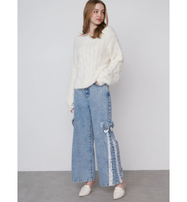 CALNAMUR「2WAY MIX YARN CABLE KNIT/２WAYヤーンケーブルニット」|ニット・セーター|