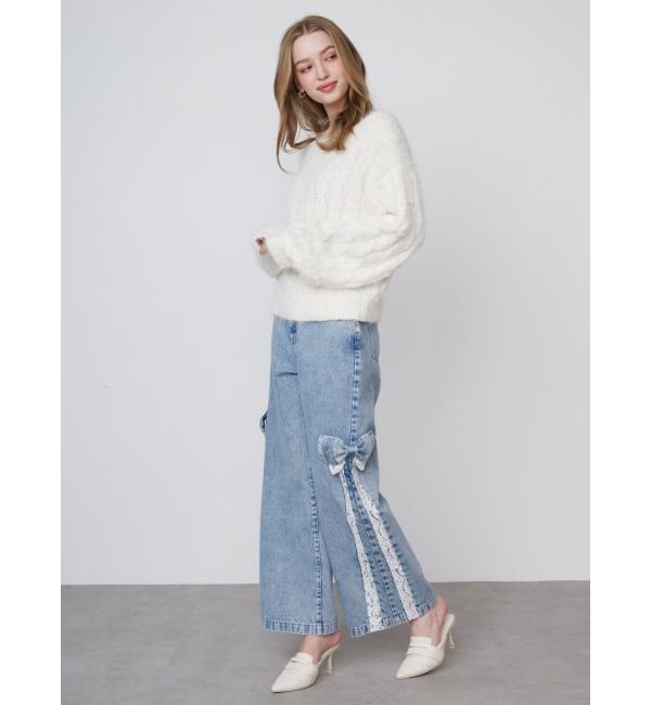 CALNAMUR「2WAY MIX YARN CABLE KNIT/２WAYヤーンケーブルニット」|ニット・セーター|