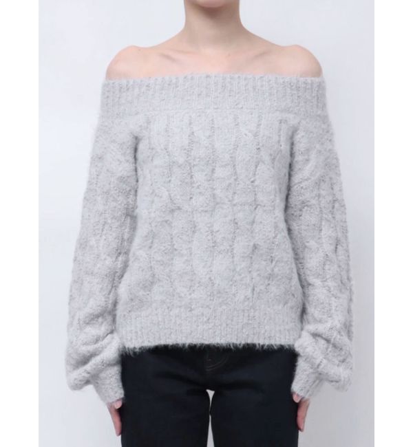 CALNAMUR「2WAY MIX YARN CABLE KNIT/２WAYヤーンケーブルニット」|ニット・セーター|