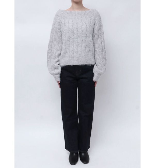 CALNAMUR「2WAY MIX YARN CABLE KNIT/２WAYヤーンケーブルニット」|ニット・セーター|