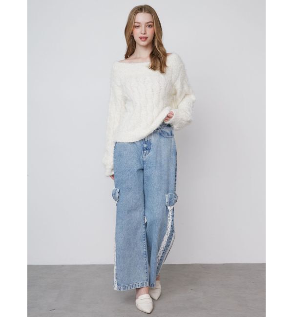 CALNAMUR「2WAY MIX YARN CABLE KNIT/２WAYヤーンケーブルニット」|ニット・セーター|