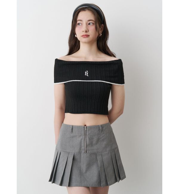 CALNAMUR「BOEDER OFFSHOULDER KNIT PO/ボーダーオフショルダーニットプルオーバー」|ニット・セーター|