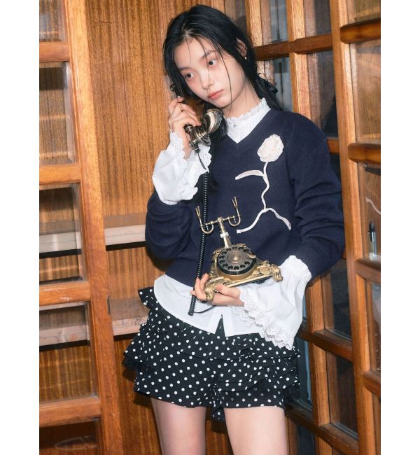 CALNAMUR「コットンフリルレースブラウス」|シャツ・ブラウス|