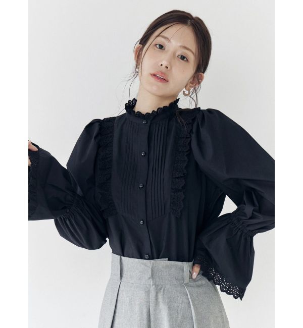 CALNAMUR「コットンフリルレースブラウス」|シャツ・ブラウス|