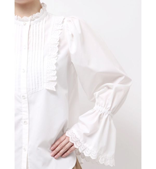 CALNAMUR「コットンフリルレースブラウス」|シャツ・ブラウス|