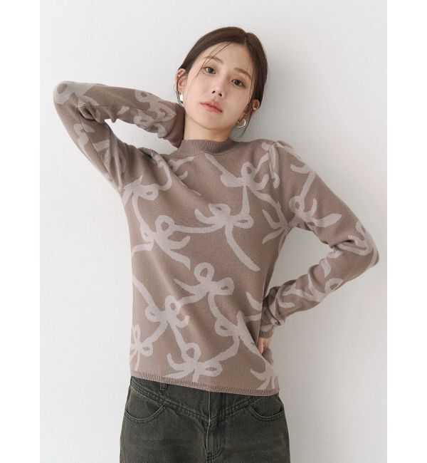 CALNAMUR「リボンパターンニット」|ニット・セーター|