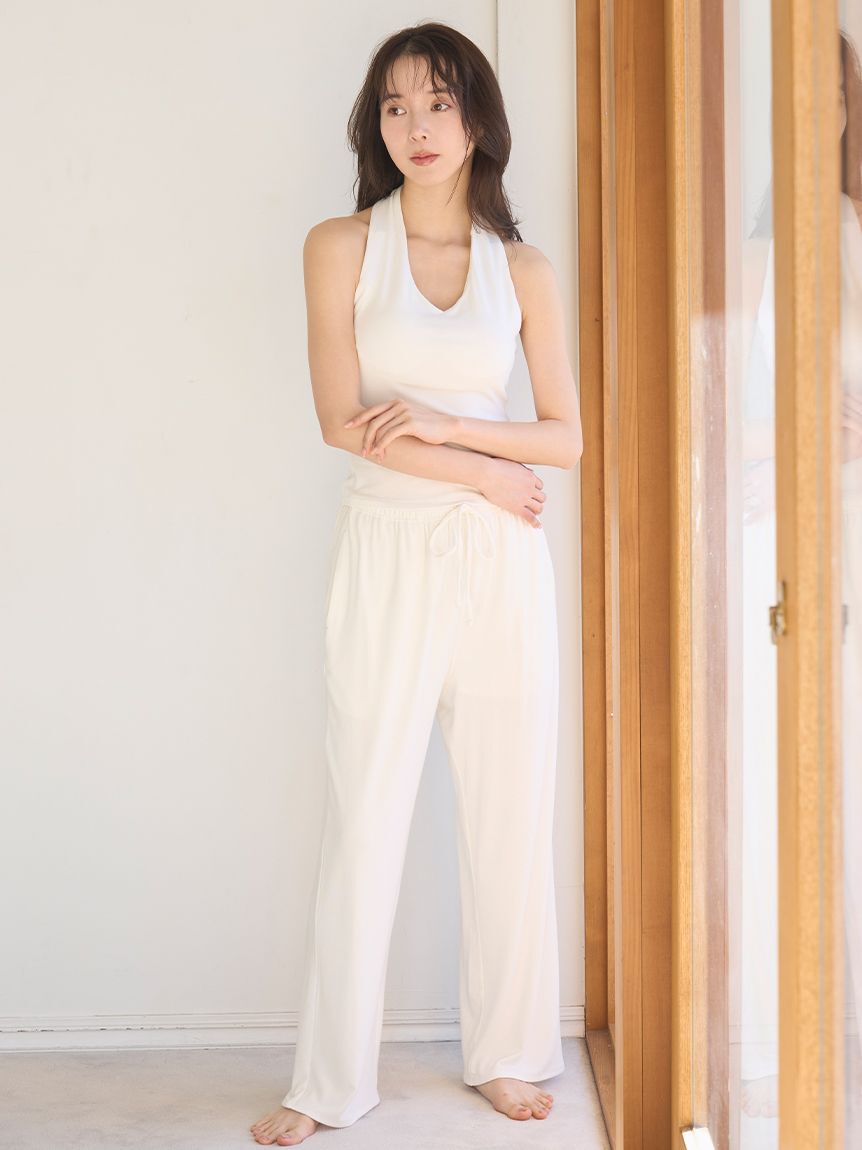SNIDEL HOME「シルク混カットロングパンツ」|ルームウェア|