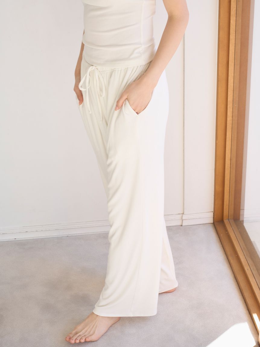 SNIDEL HOME「シルク混カットロングパンツ」|ルームウェア|