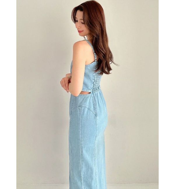 RESEXXY「カットアウトデニムワンピース【セットアップ着用可能】」|ワンピース|