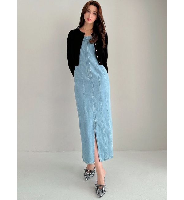 RESEXXY「カットアウトデニムワンピース【セットアップ着用可能】」|ワンピース|