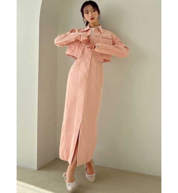 RESEXXY「カットアウトデニムワンピース【セットアップ着用可能】」|ワンピース|