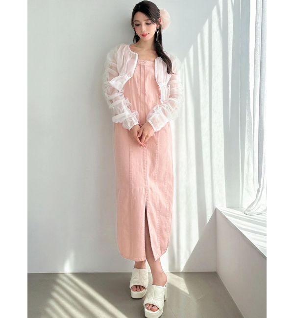 RESEXXY「カットアウトデニムワンピース【セットアップ着用可能】」|ワンピース|