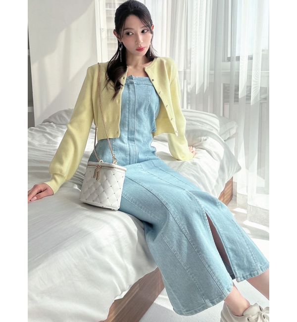 RESEXXY「カットアウトデニムワンピース【セットアップ着用可能】」|ワンピース|