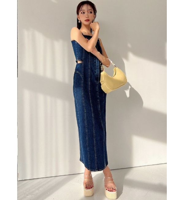 RESEXXY「カットアウトデニムワンピース【セットアップ着用可能】」|ワンピース|