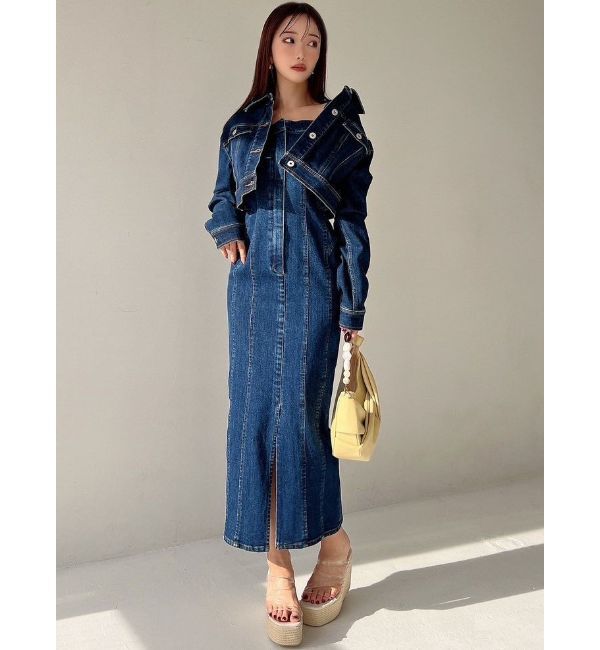 RESEXXY「カットアウトデニムワンピース【セットアップ着用可能】」|ワンピース|