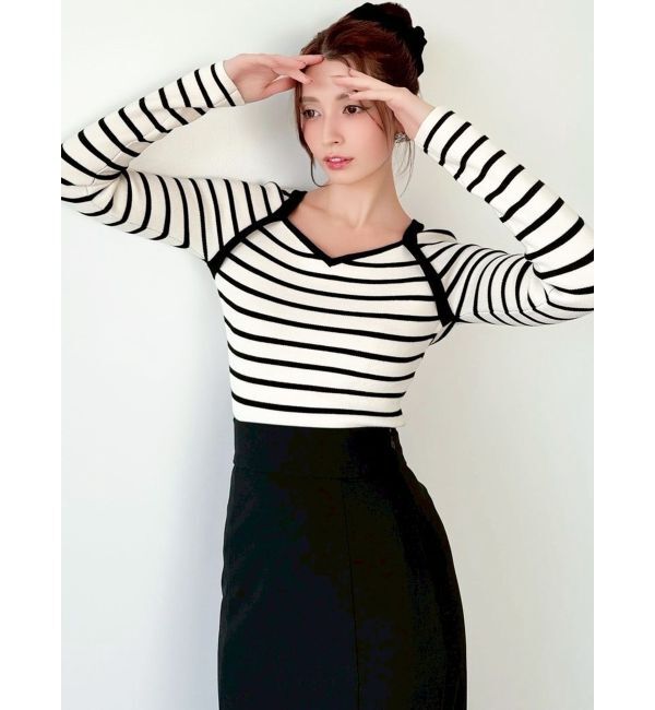 RESEXXY「ハートネックラグランニットトップス」|ニット・セーター|