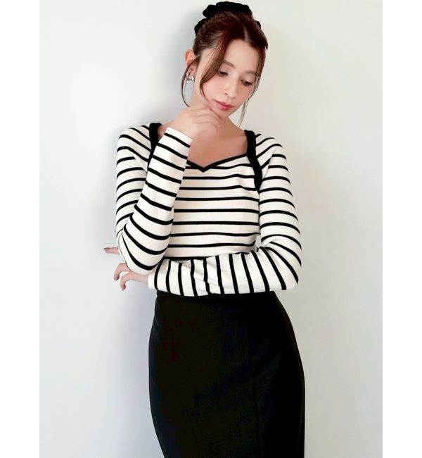 RESEXXY「ハートネックラグランニットトップス」|ニット・セーター|