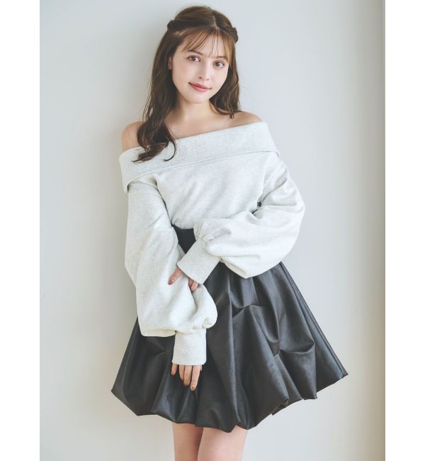 dazzlin「デコルテオープンスウェットトップス」|Tシャツ・カットソー|