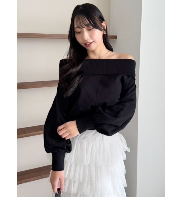 dazzlin「デコルテオープンスウェットトップス」|Tシャツ・カットソー|