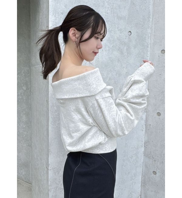 dazzlin「デコルテオープンスウェットトップス」|Tシャツ・カットソー|