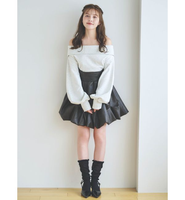 dazzlin「デコルテオープンスウェットトップス」|Tシャツ・カットソー|